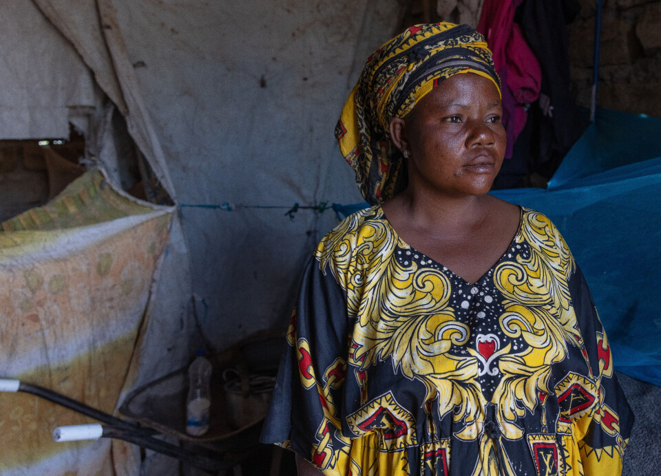 Maria Barongelo (36) kom til Kalobeyei fra DR Kongo. Som mor til sju har hun i alle år overlevd på kontantoverføringer – nå står hun uten inntekt og hjelp.