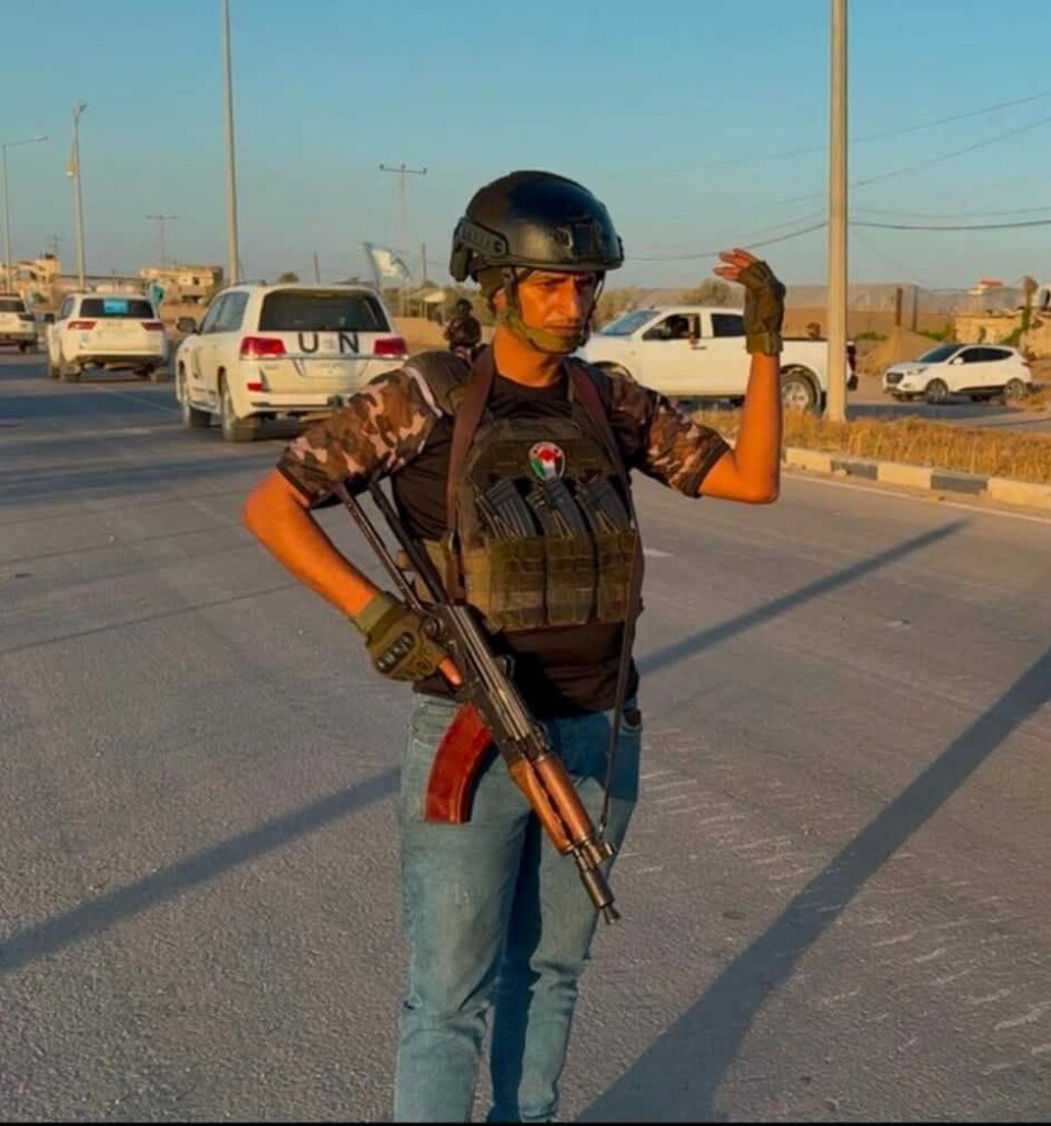 Dette bildet av Yasser Abu Shabab sirkulerer i sosiale medier.