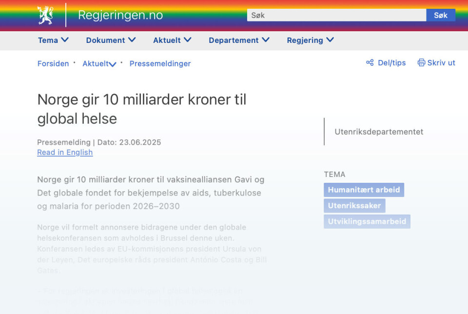 – En investering i vår egen helsesikkerhet, sa statsminister Jonas Gahr Støre i en uttalelse da regjeringen i går lovet åtte milliarder til vaksinealliansen Gavi de fem neste årene. Deler av lovnaden er nedbetaling av gamle norske forpliktelser.