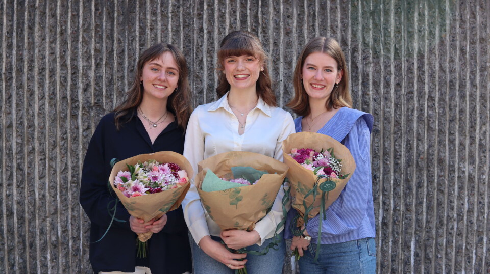 Nestleder Aurora Wibe (t.v.), leder Ragnhild Bergli og nestleder Thea Emilie Maubach-Vindenes i Changemaker.