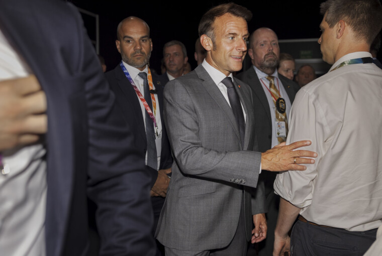 Emmanuel Macron var den eneste statslederne fra G7-landene på konferansen for finansiering av utvikling.