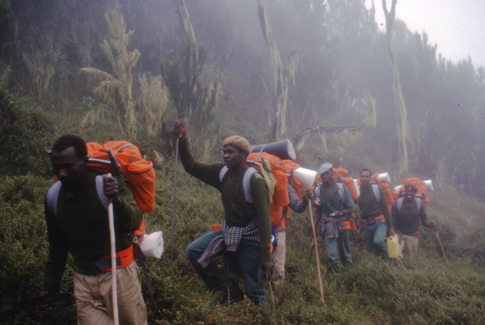 Den første gruppen som var trent opp til redningsarbeid på Kilimanjaro – på oppfordring og under ledelse av Odd Eliassen.
