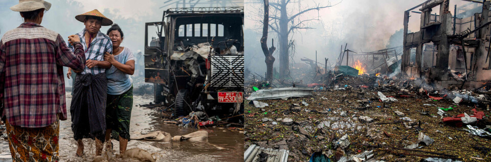 19. April i år utførte det burmesiske flyvåpenet et luftangrep mot Thabeikkyin utenfor Mandalay. Landsbyen ble gjeninntatt av regimet i juli i år, etter at styrker fra People’s Defence Forces (PDF) tok kontrollen der i august i fjor.