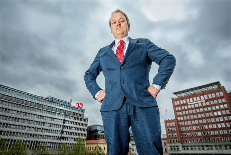 Erlend Wiborg er FrPs innvandringspolitiske talsperson. Bildet er fra da han kritiserte LOs pengestøtte til Ap i VG i mai.