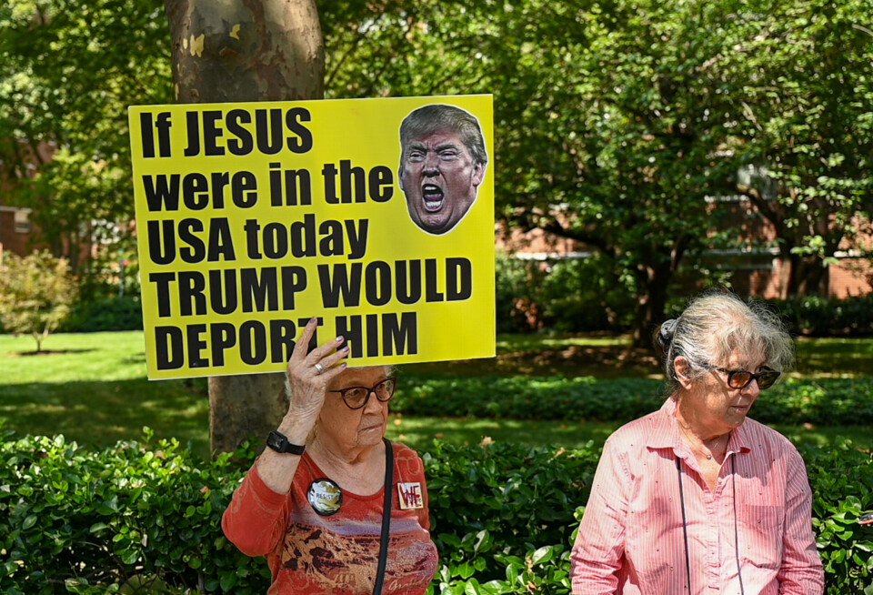 I august i år tok demonstranter til gatene på Manhattan i New York under «Rage Against the Regime» – en landsomfattende serie demonstrasjoner mot Trump-administrasjonen.