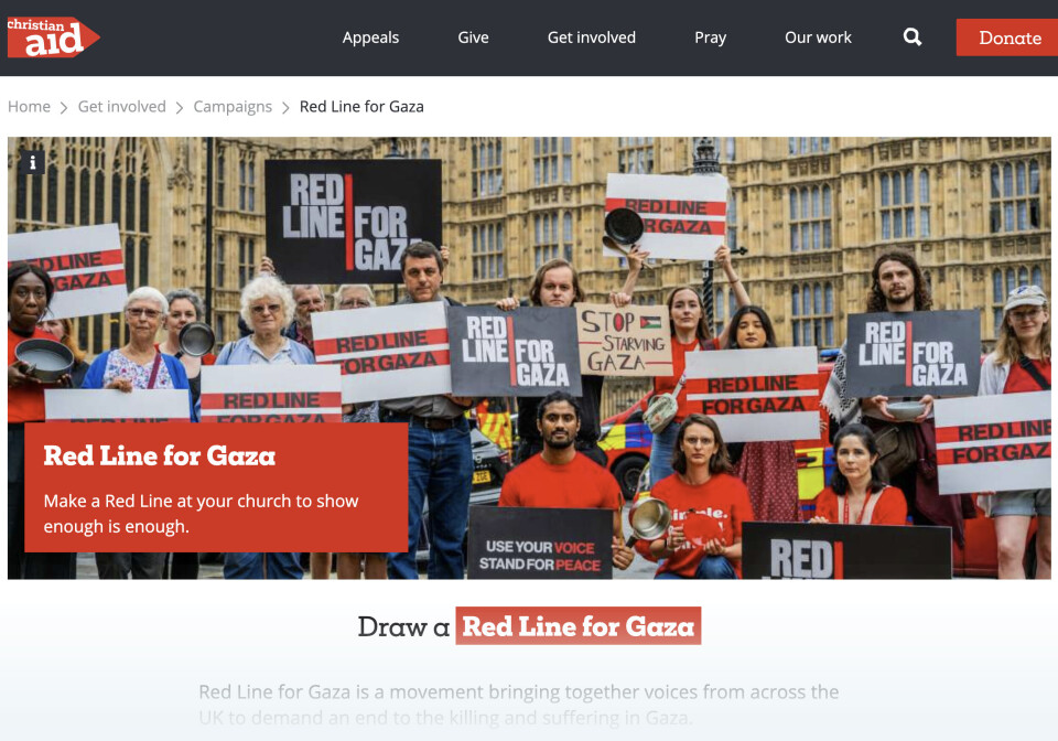 Gjennom blant annet kampanjen «Red Line For Gaza», har organisasjonen vært tydelig om at det som skjer i Gaza er uakseptabelt. Men Christian Aid høster likevel språk-kritikk.