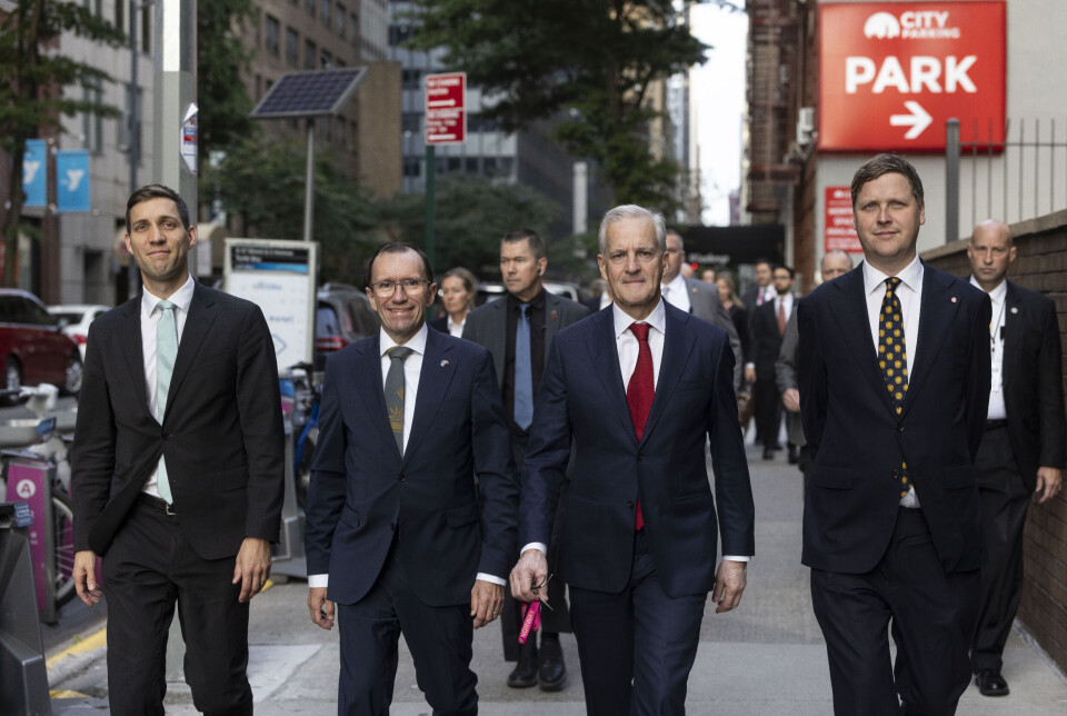 Fire Arbeiderparti-topper deltok på FNs høynivåuke i New York forrige uke. Fra venstre: Klima- og miljøminister Andreas Bjelland Eriksen, utenriksminister Espen Barth Eide, statsminister Jonas Gahr Støre og utviklingsminister Åsmund Aukrust.