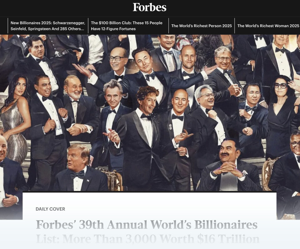 Forbes har dokumentert klodens rikinger siden 1987. Det første året fant magasinet 140 dollar-milliardærer. 20 år senere passerte antallet 1000, før det var 2000 på lista i 2017. På årets rangering er det hele 3028 – og de er ifølge magasinet rikere enn noensinne.