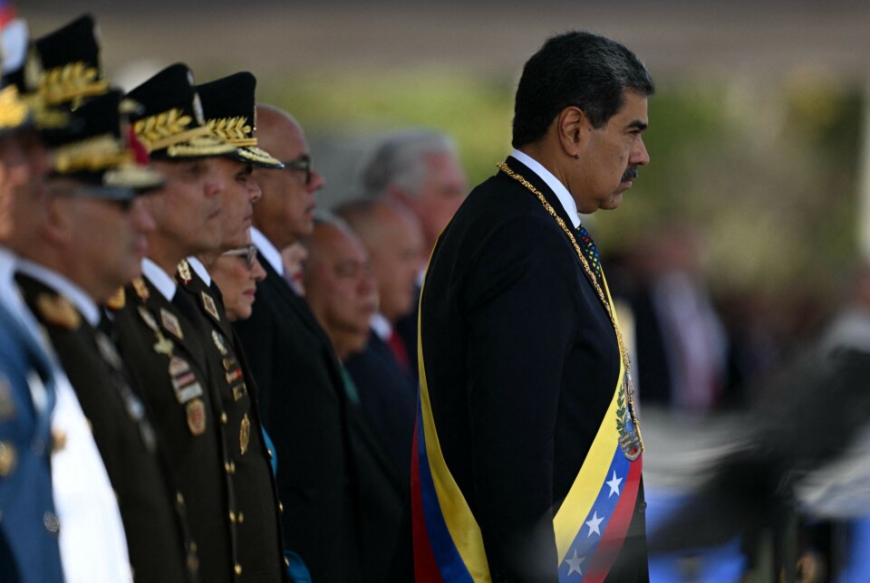 President Nicolás Maduro under presidentinnsettelsen i Venezuelas hovedstad Caracas i januar i år. Maduro har sittet ved makten siden 2013.