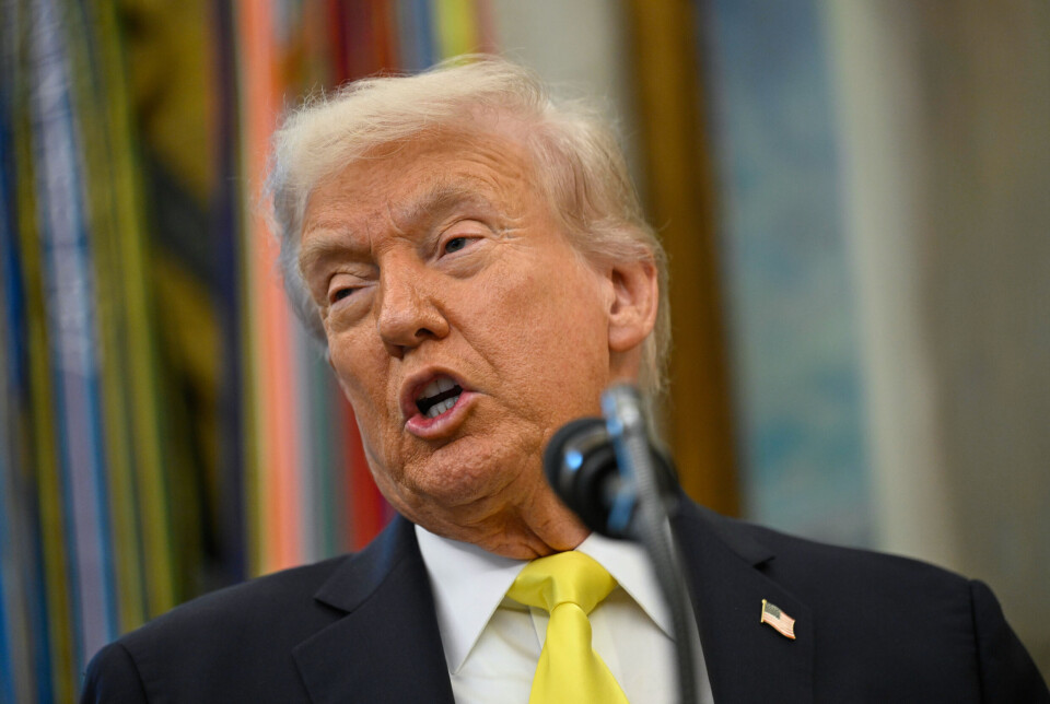 President Donald Trump møtte pressen i Det ovale kontor onsdag.