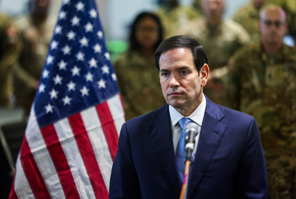 USAs utenriksminister Marco Rubio på et nytt sivilt-militært koordineringssenter i Sør-Israel fredag.