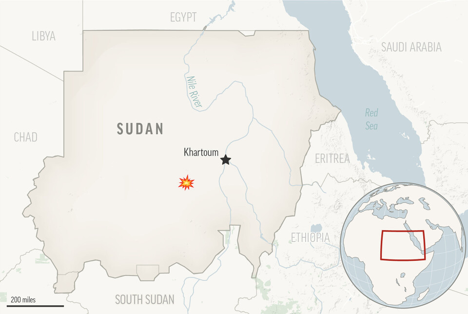 Angrepet mot hjelpearbeidere fra Røde Halvmåne skjedde i Bara i delstaten Nord-Kordofan, sentralt i Sudan.