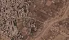 Satellittbilde av en jordvoll under bygging ved Maghazi-flyktningleiren i sentrale Gaza.